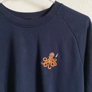 Percival Itamae Octopus Embroidered Pullover Sweatshirt Blue Mens US Small